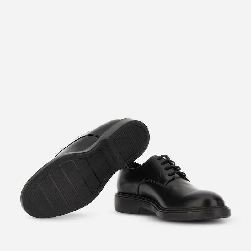 Hogan Polished Leather Rubber Sole Derby Shoes
