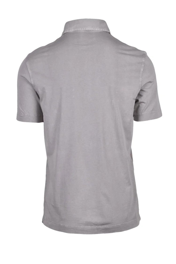 Drumohr Light Grey Cotton Polo Shirt