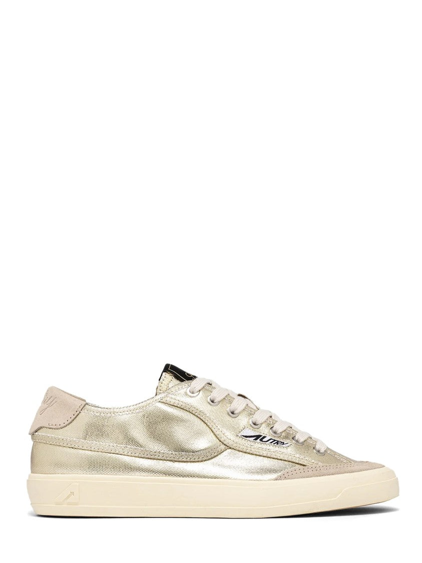 Autry Laminated Canvas And Suede Low-Top Sneakers