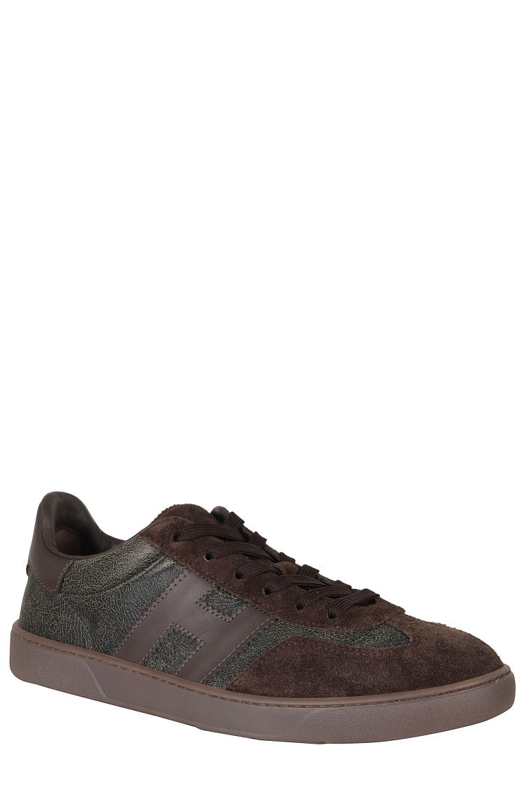 Hogan Brown Cool Smooth Leather Suede Rubber Sole Sneakers