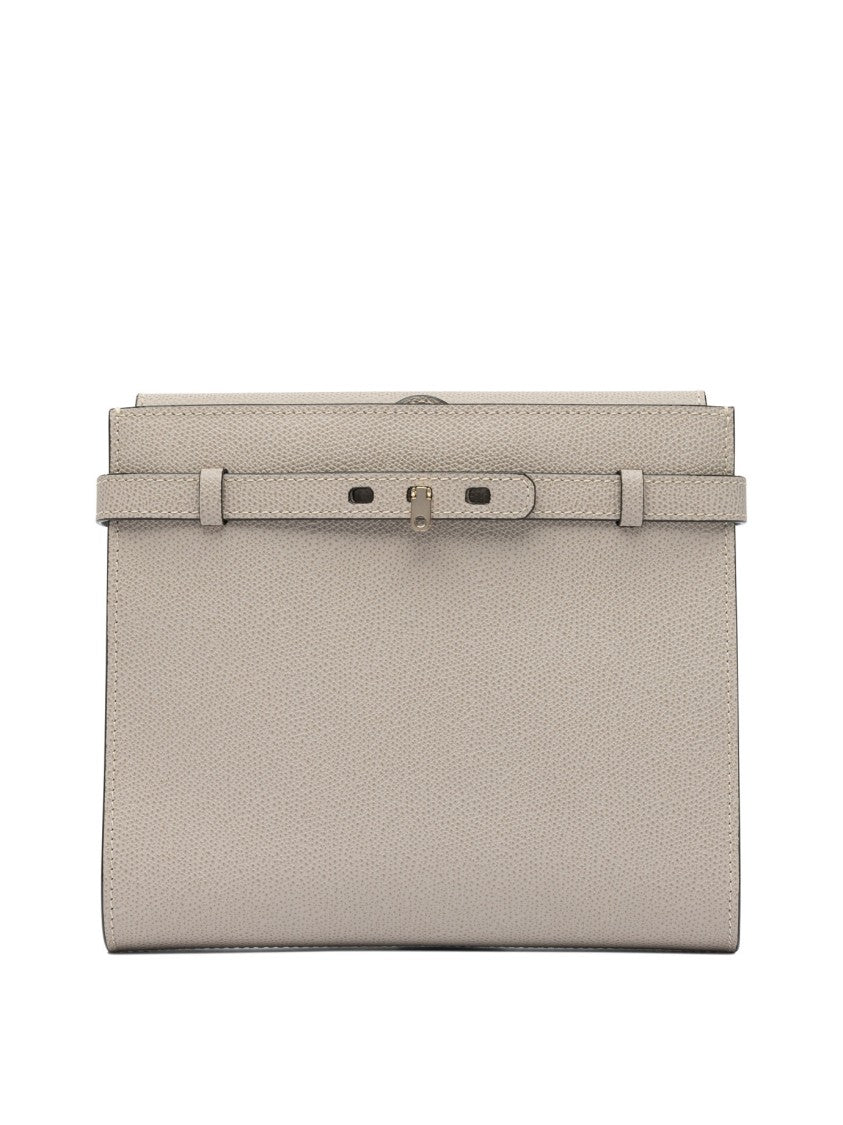Valextra Textured Calf Leather Brera B-Tracollina Crossbody Bag