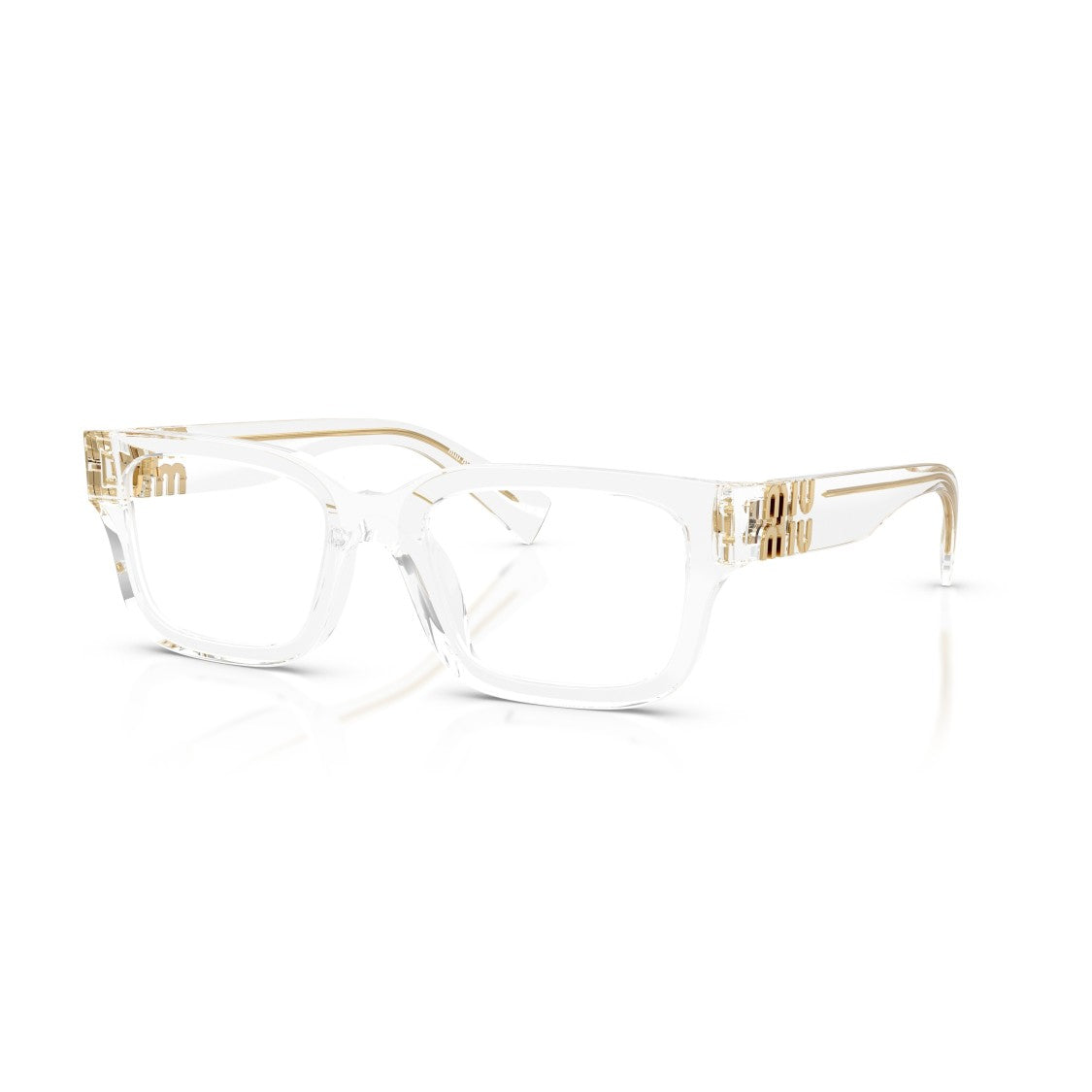 Miu Miu 0Mu 02Yv Transparent Acetate Square Frame Eyeglasses