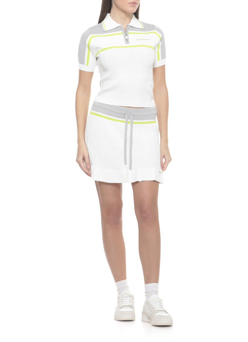 Casablanca White Tennis Zip Polo Shirt