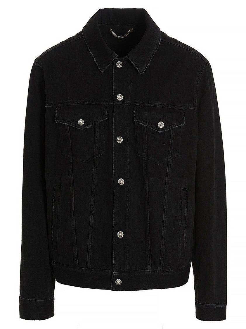 Golden Goose Vintage-Effect Black Denim Jacket