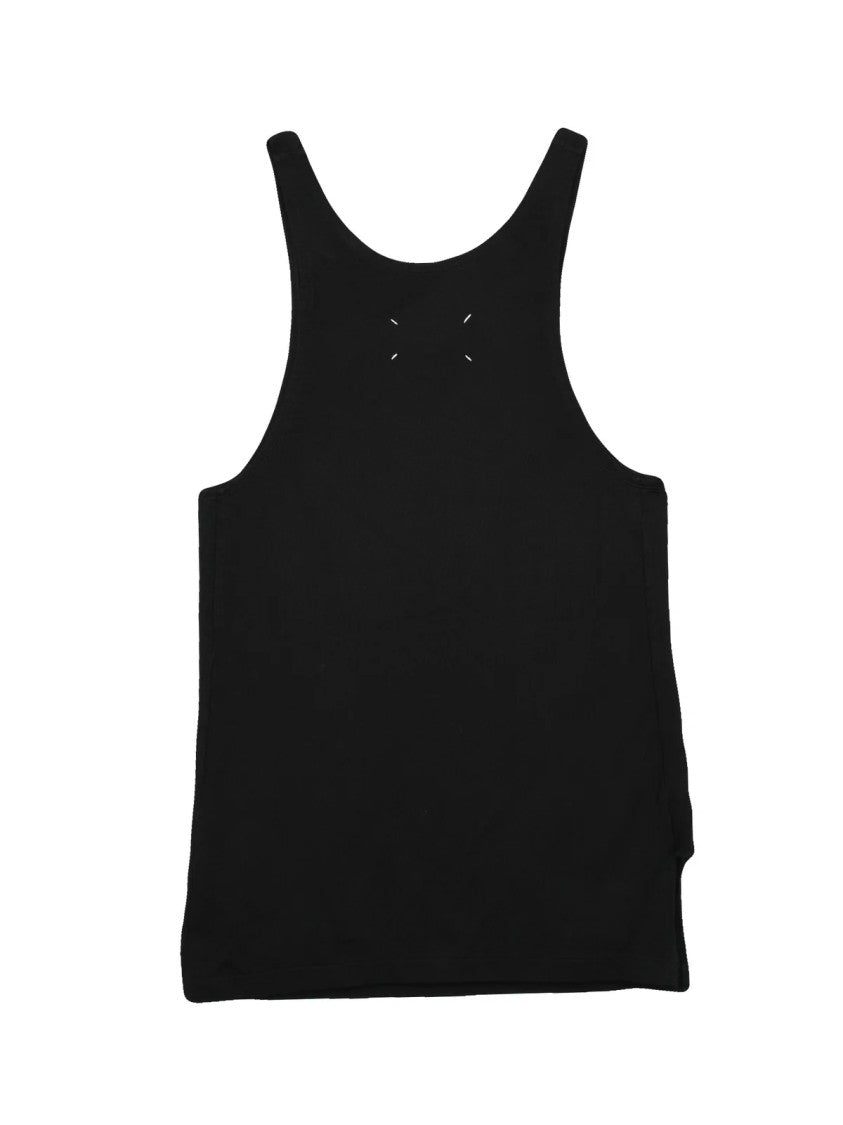 Maison Margiela Black Viscose-Blend Scoop Tank Top