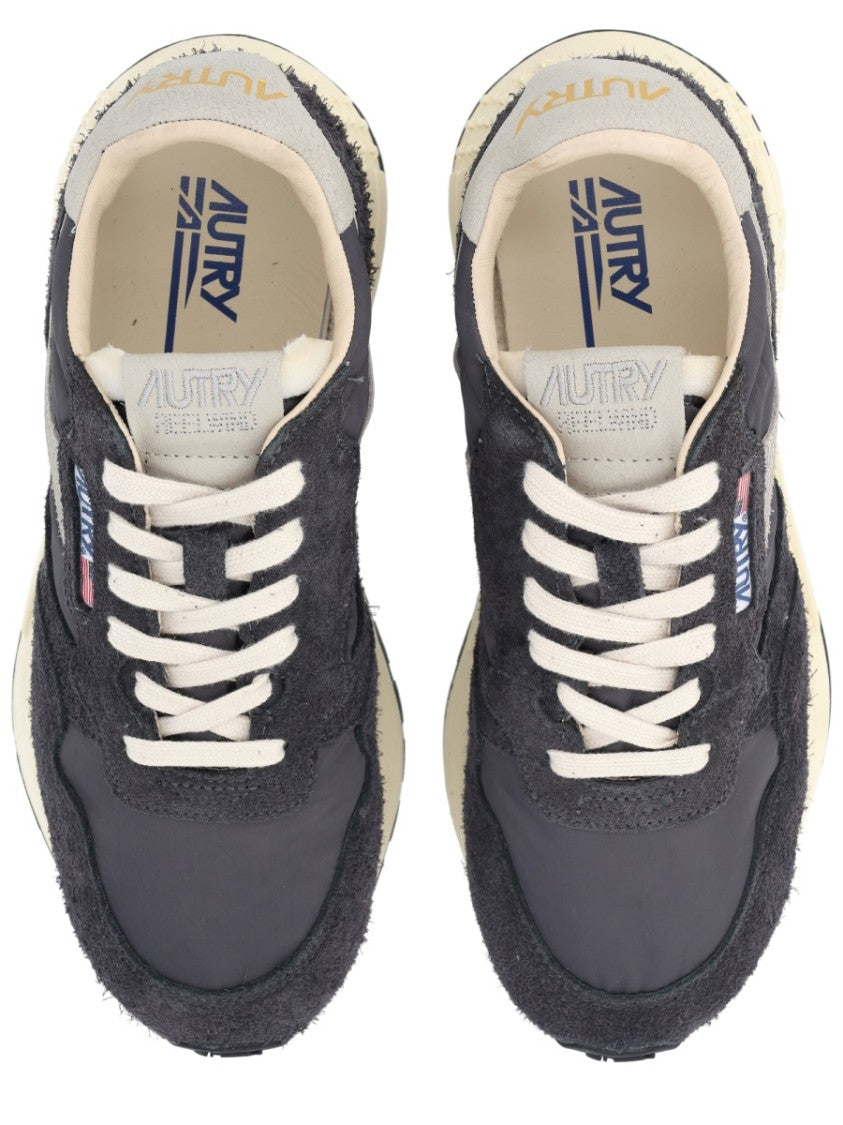 Autry Reelwind Low Textured Suede Nylon-Leather Sneakers