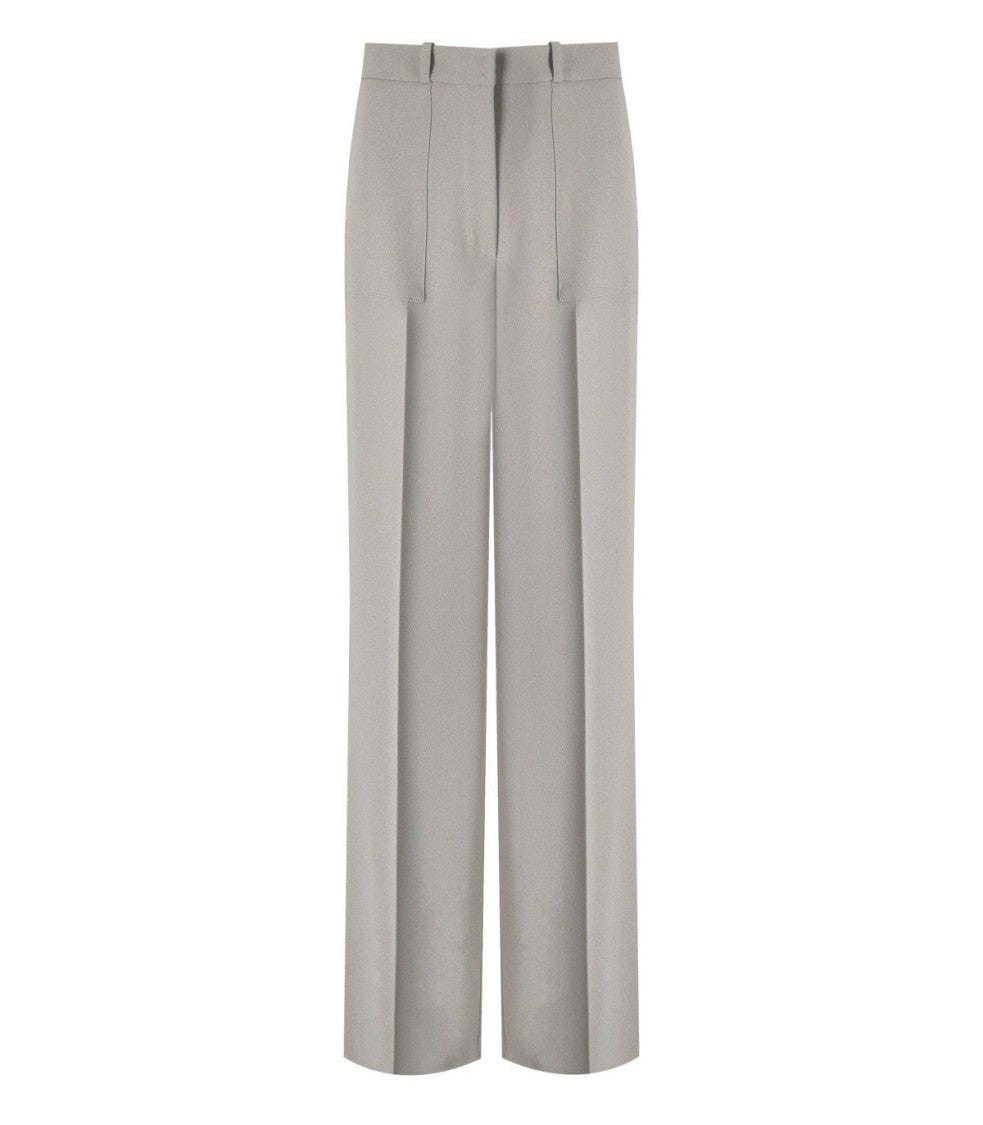 Elisabetta Franchi Pearl Grey Wide Leg Pants
