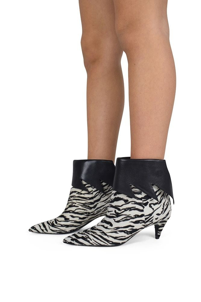 Saint Laurent Zebra Print Foal Ankle Boots