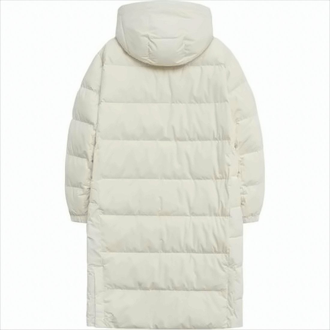 Puma Quilted White Long Padded Coat With Hood