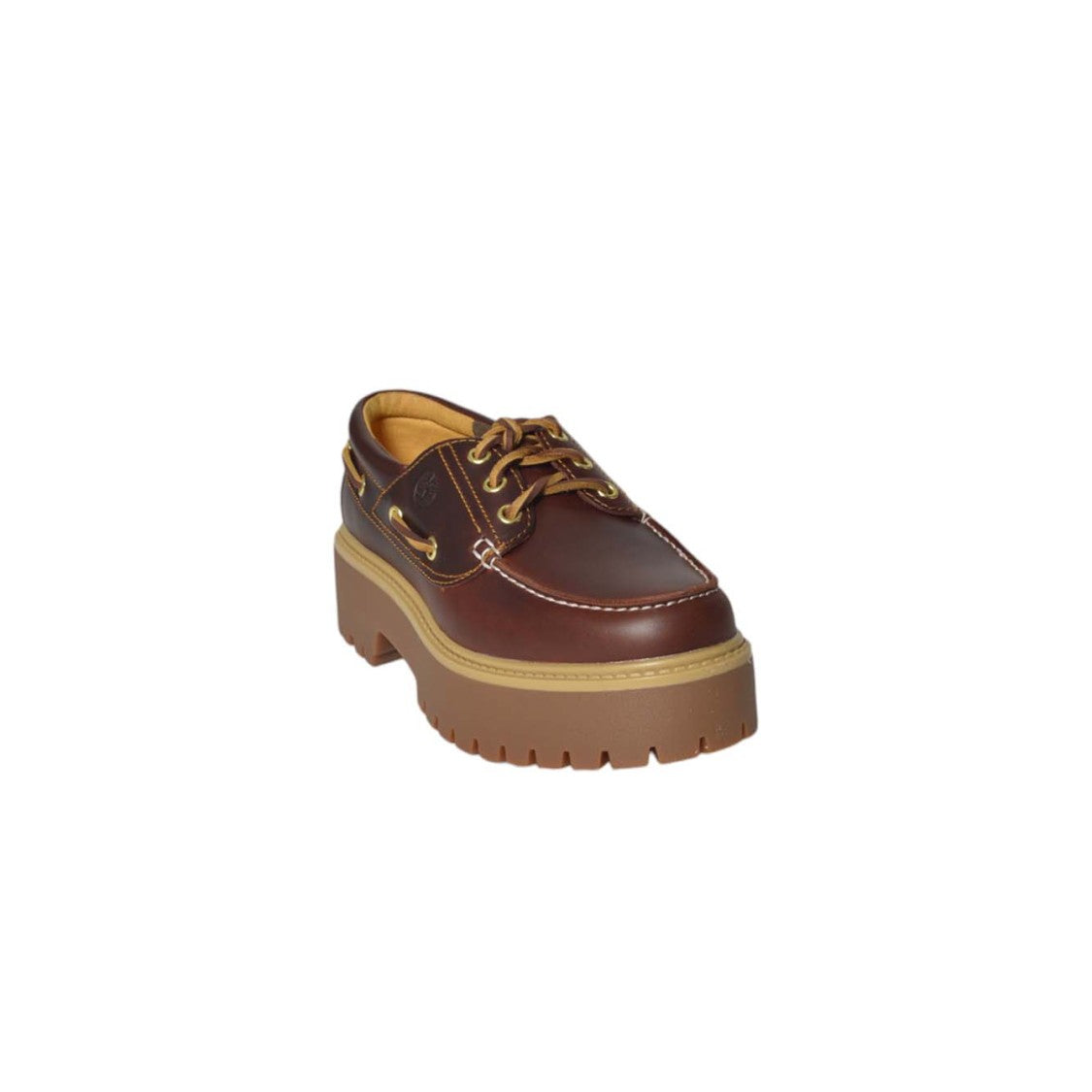 Timberland Chunky Platform Leather Flats With Lace-Up Detailing