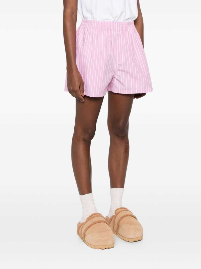 Balenciaga Relaxed Fit Pink Striped Shorts