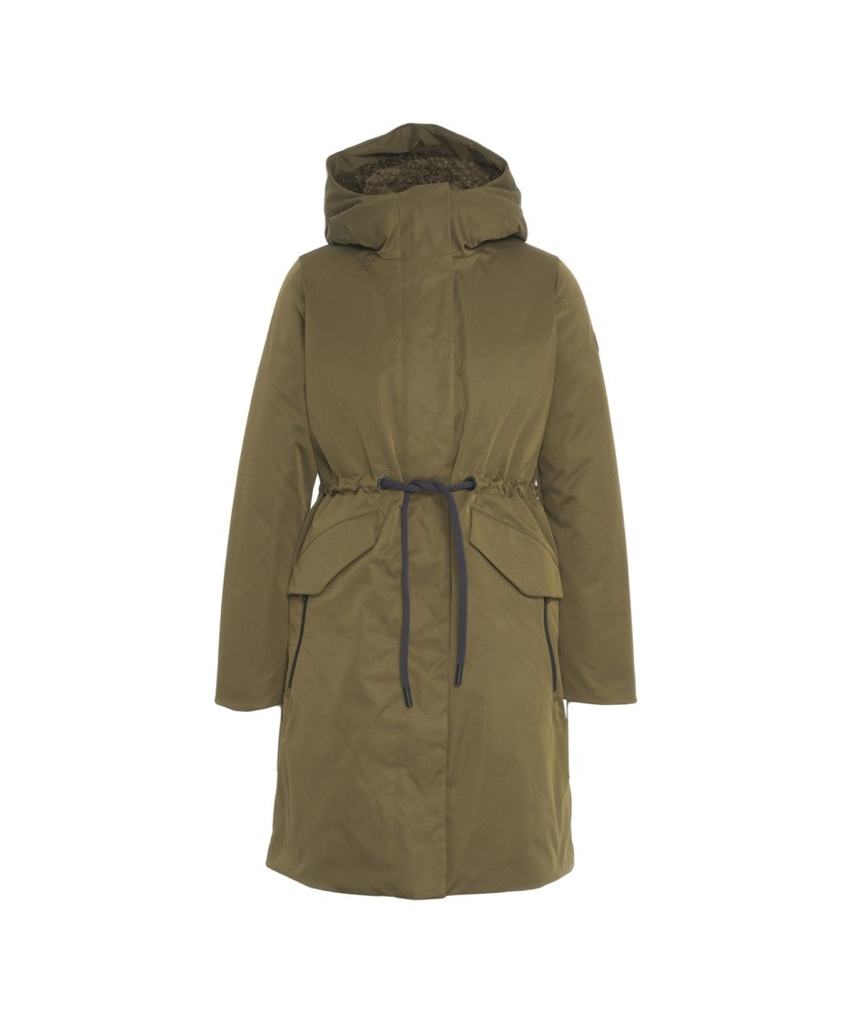 Save The Duck Long Silhouette 'Joel' Parka With Integrated Hood And Adjustable Waist