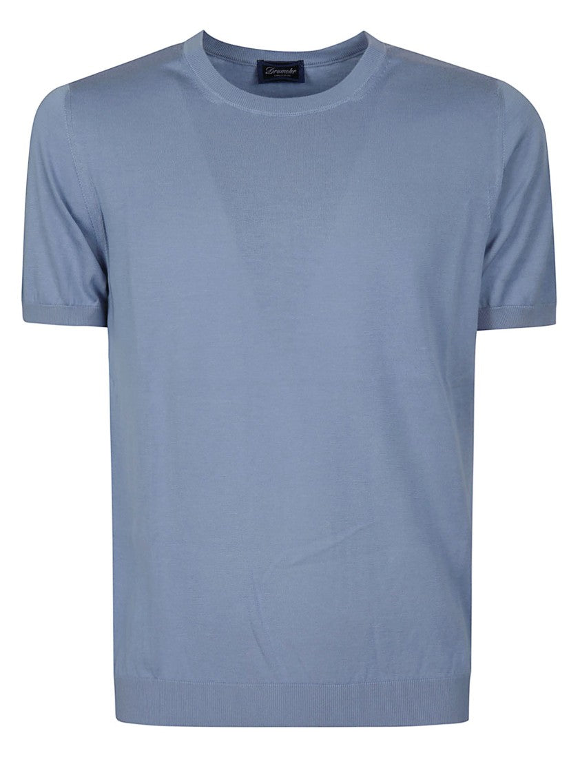 Drumohr Cotton Crewneck Short-Sleeve T-Shirt