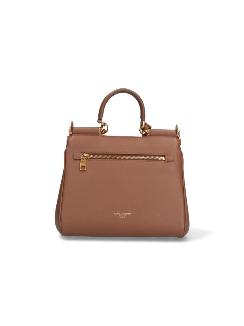 Dolce & Gabbana Brown My Sicily Leather Shoulder Bag