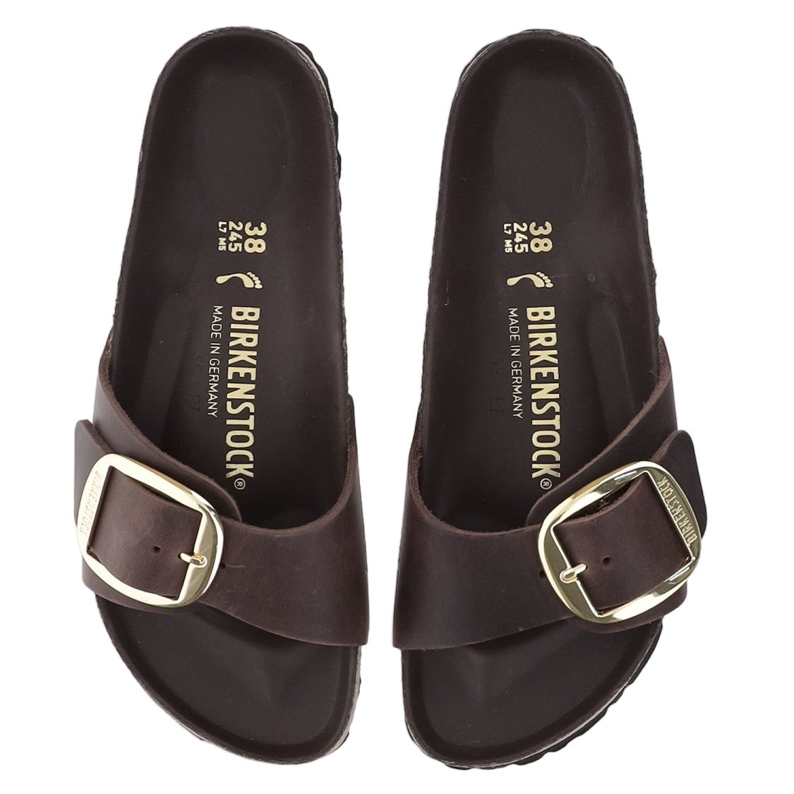 Birkenstock Madrid Sandals With Large Buckle And Cork Sole
