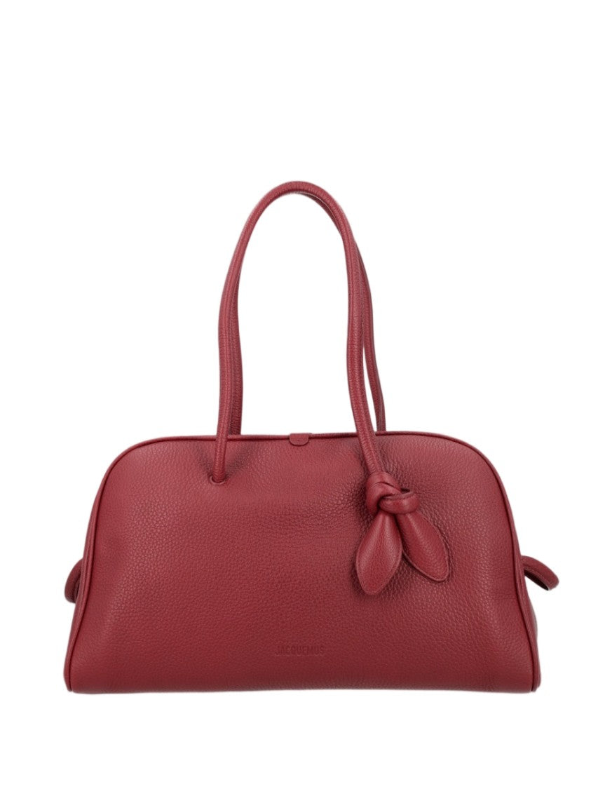 Jacquemus Bordeaux Calf Leather-Blend Knotted Shoulder Bag