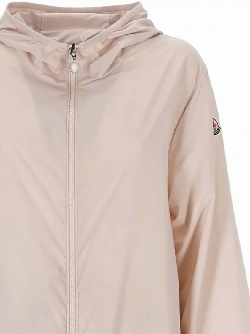 Moncler Polished Finish Lightweight Jacket With Hood And Logo Patch