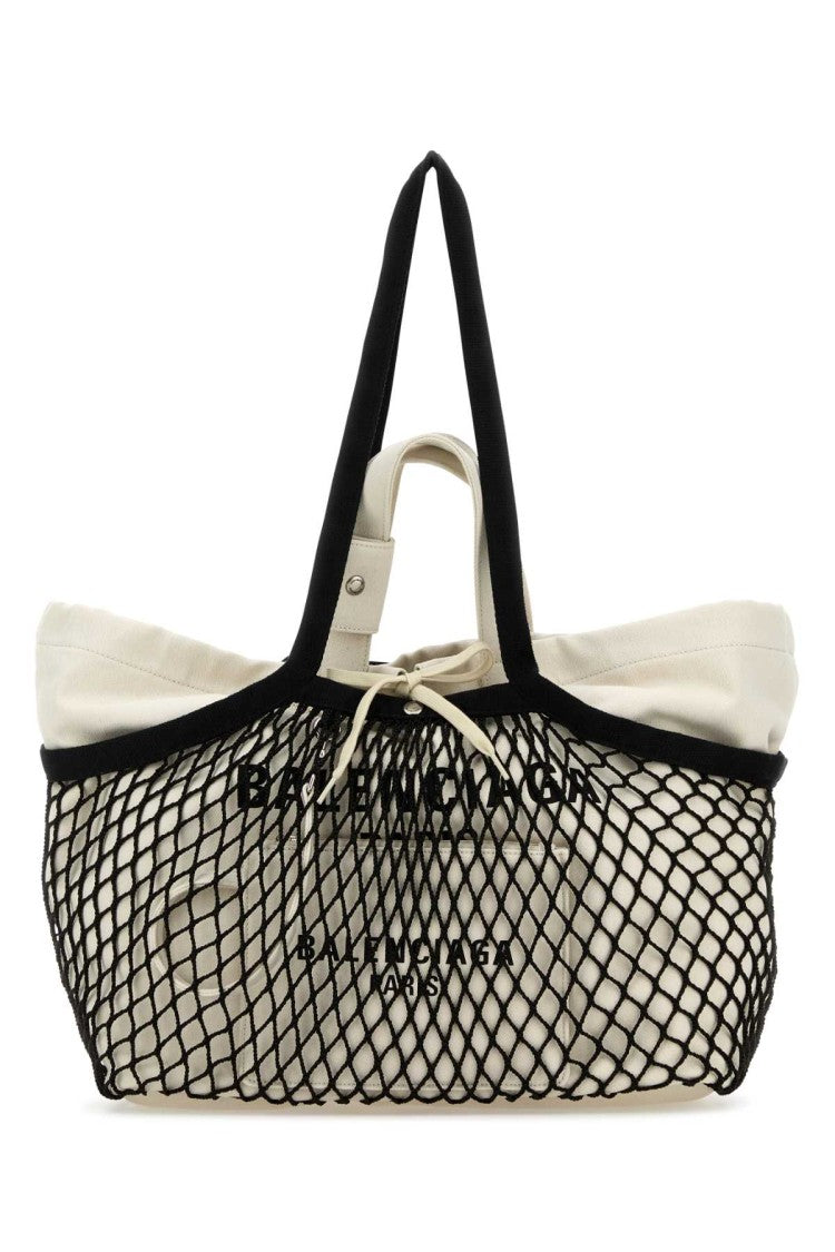Balenciaga Two-Tone Canvas And Mesh Medium 24/7 Shopping Bag