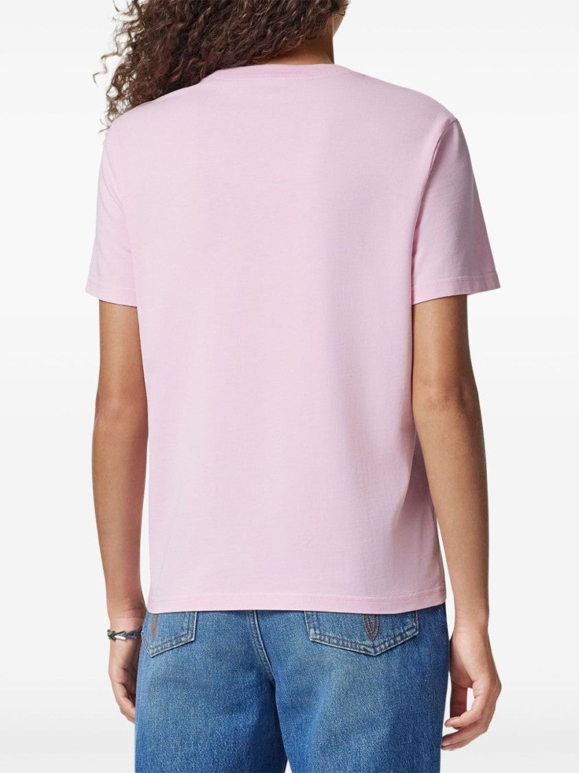 Versace Flamingo Pink Short-Sleeved Crew Neck Top