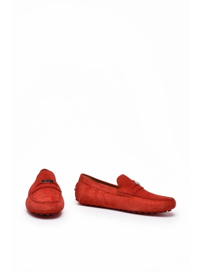 Ferragamo Red 'Grenoble' Leather Loafers