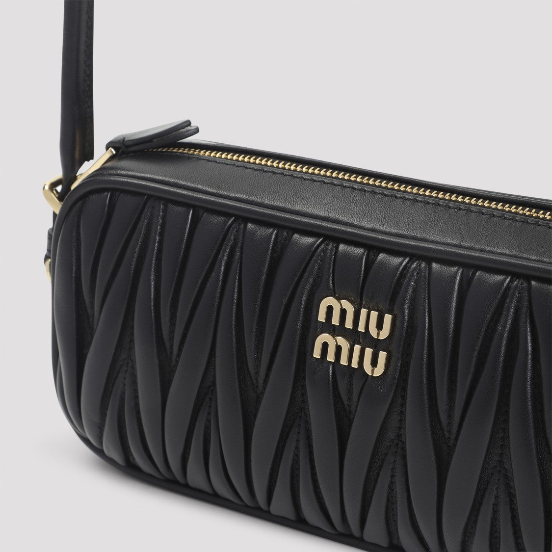 Miu Miu Rectangular Black Lamb Leather Clutch
