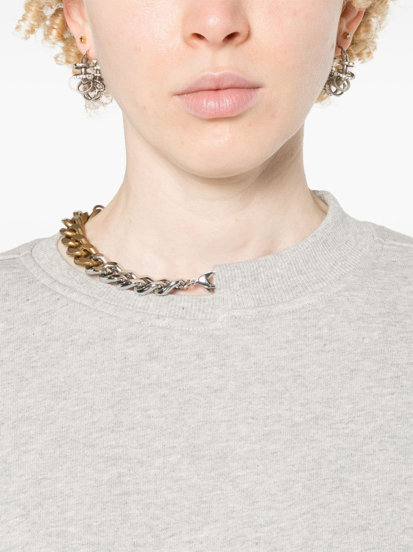Stella Mccartney Black Sweatshirt Oversized Chain Cotton Sweatshirt