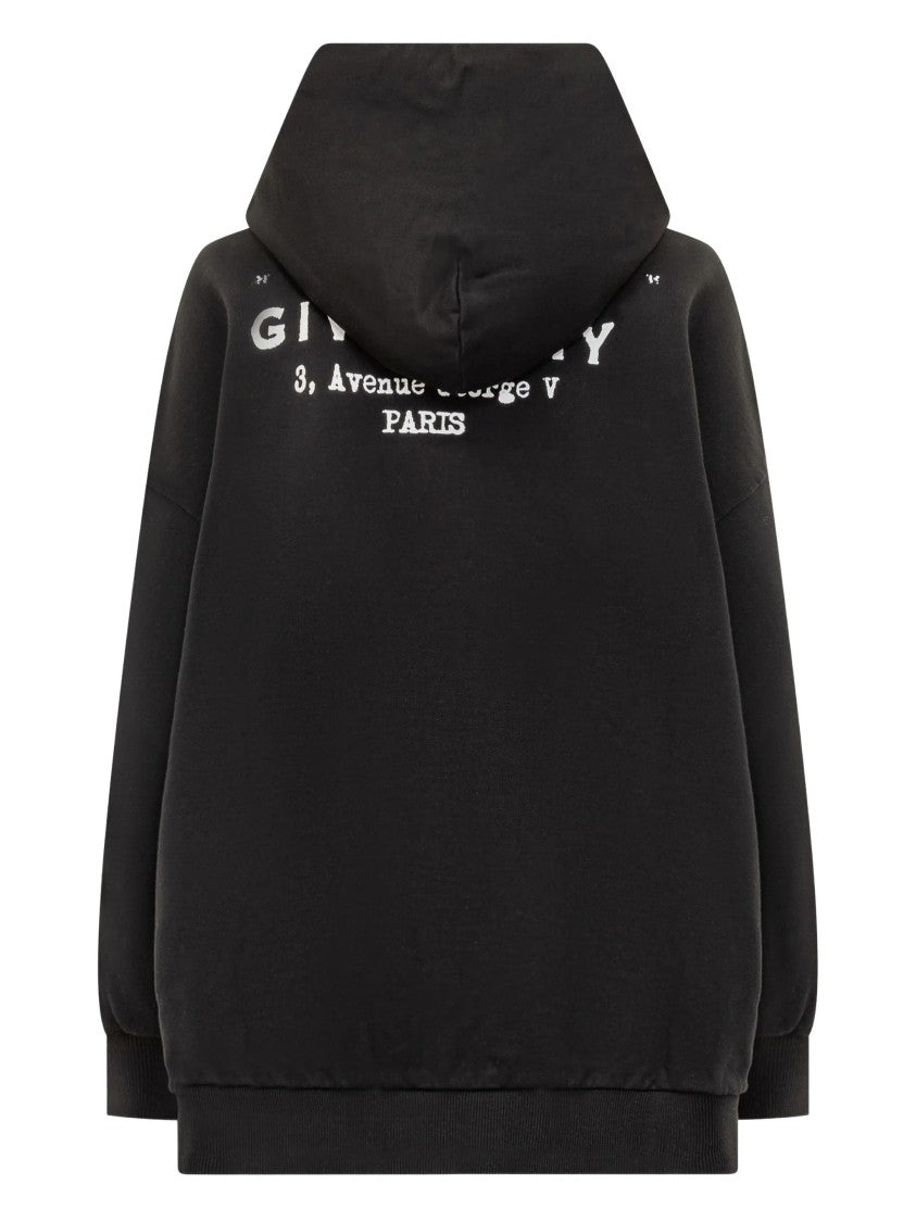 Givenchy Relaxed Fit Black Cotton Graphic Hoodie