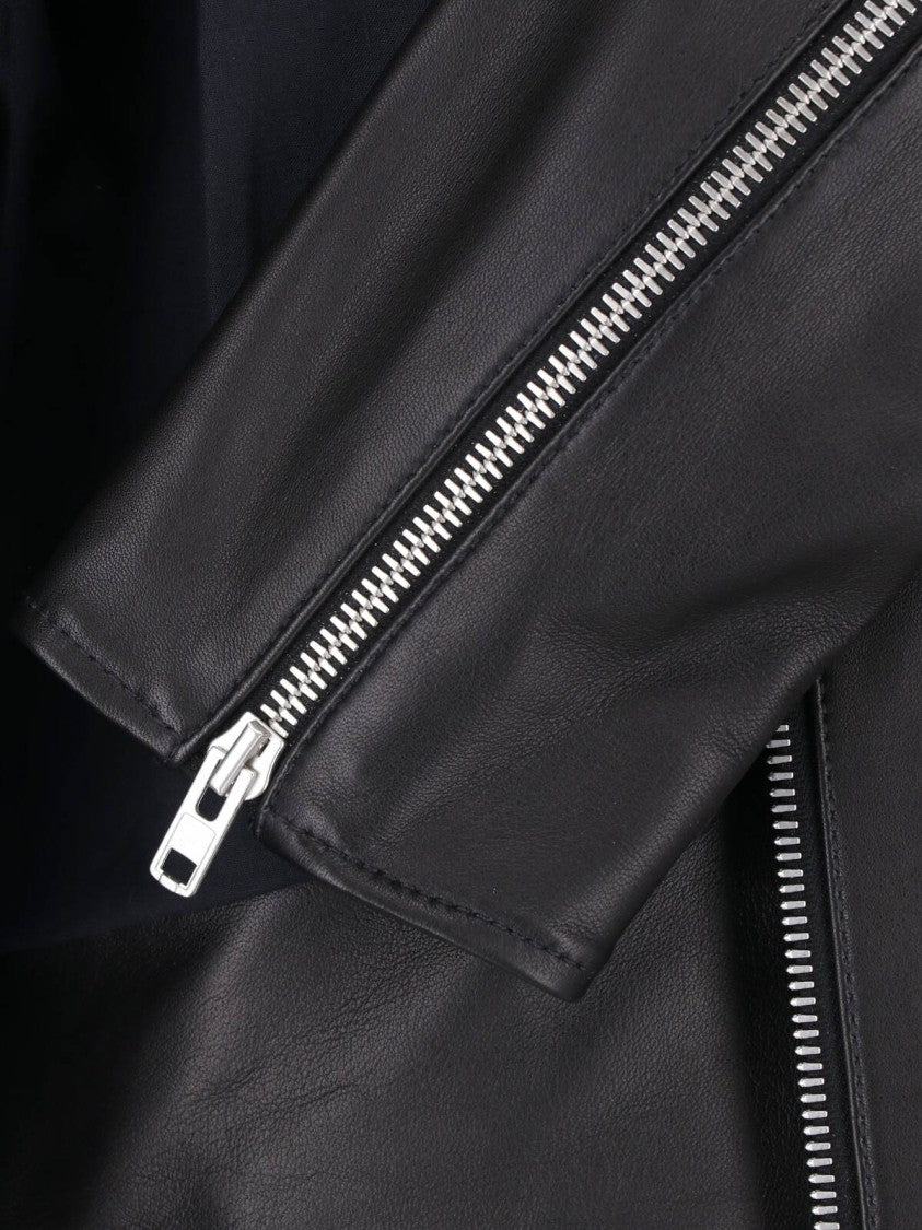 Maison Margiela Black Leather Four Stitches Biker Jacket