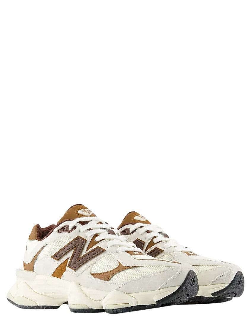 New Balance Brown 9060 Leather Mesh-Blend Chunky Sneakers
