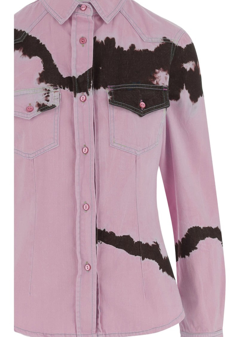 Don't @ Me Tie-Dye Cotton Shirt With Classic Collar