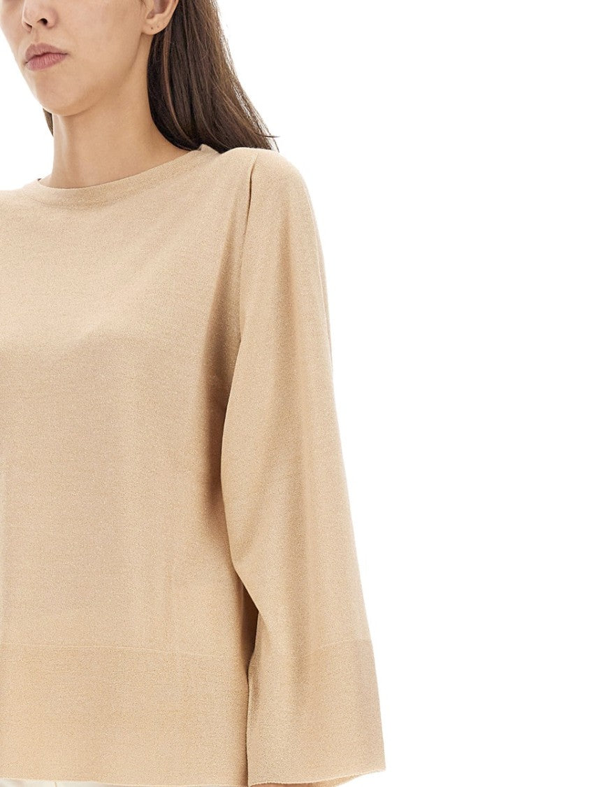 Fabiana Filippi Lurex Jersey Top With Relaxed Silhouette