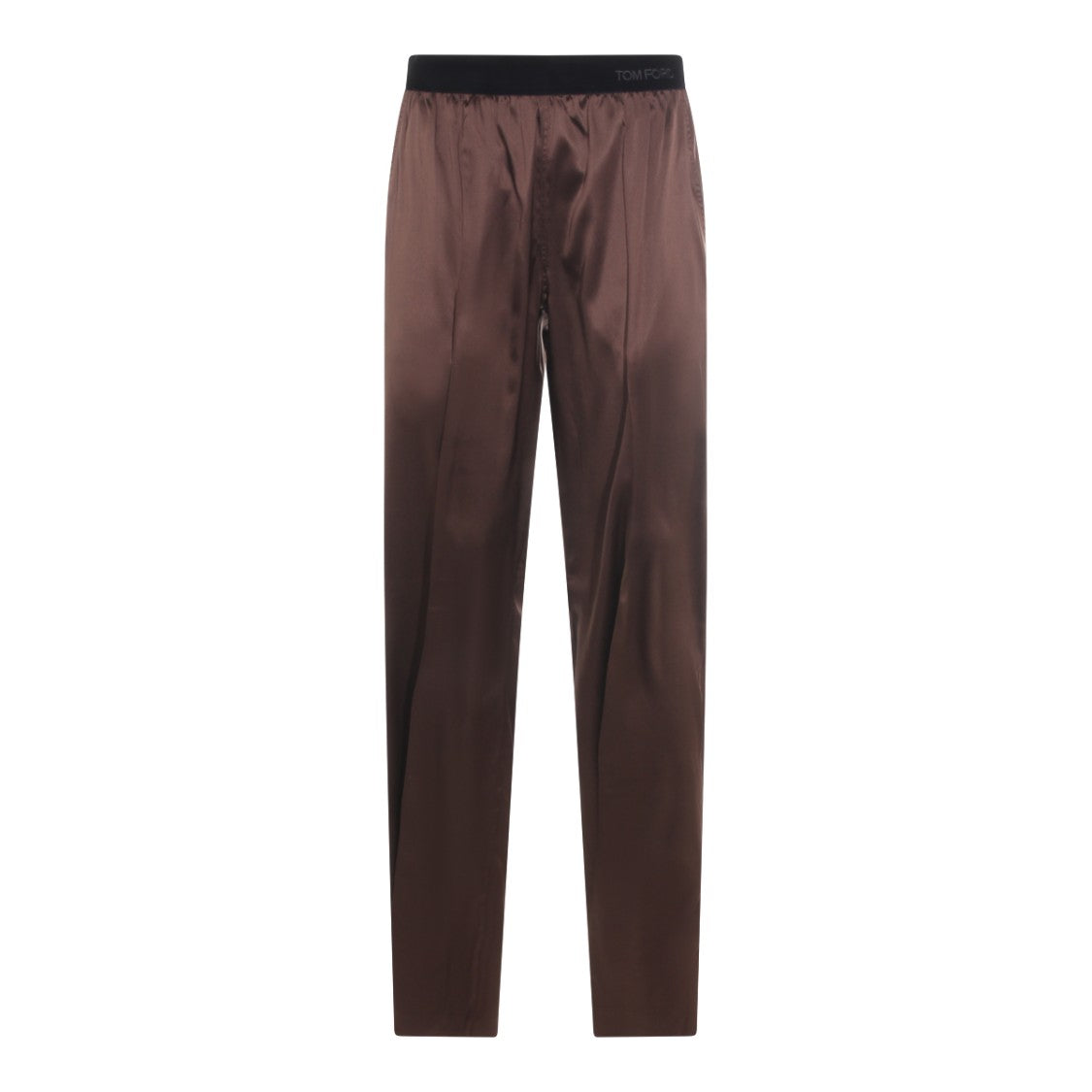 Tom Ford Straight-Leg Trousers In Shiny Brown Fabric