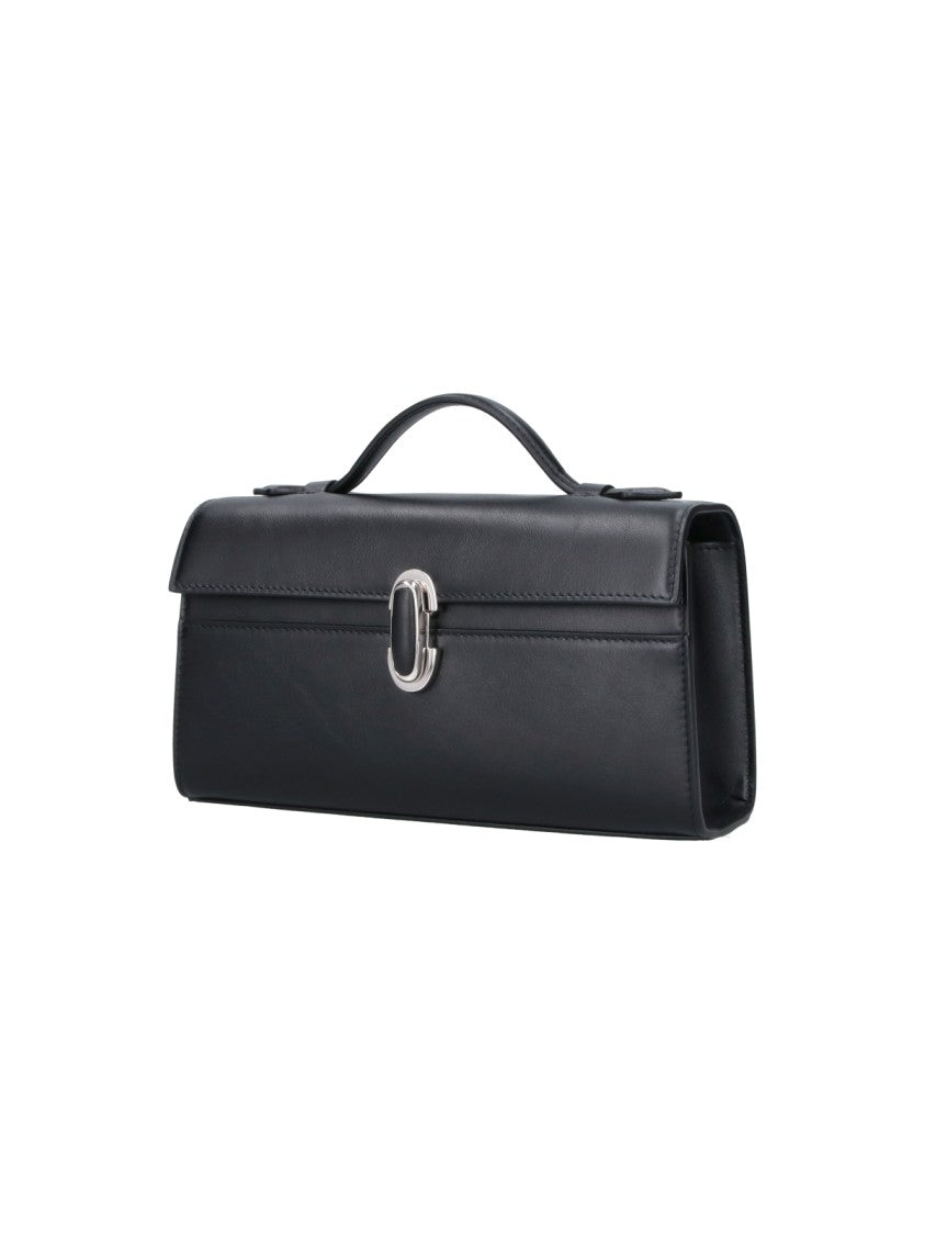 Savette Black Symmetry Twist-Lock Leather Clutch