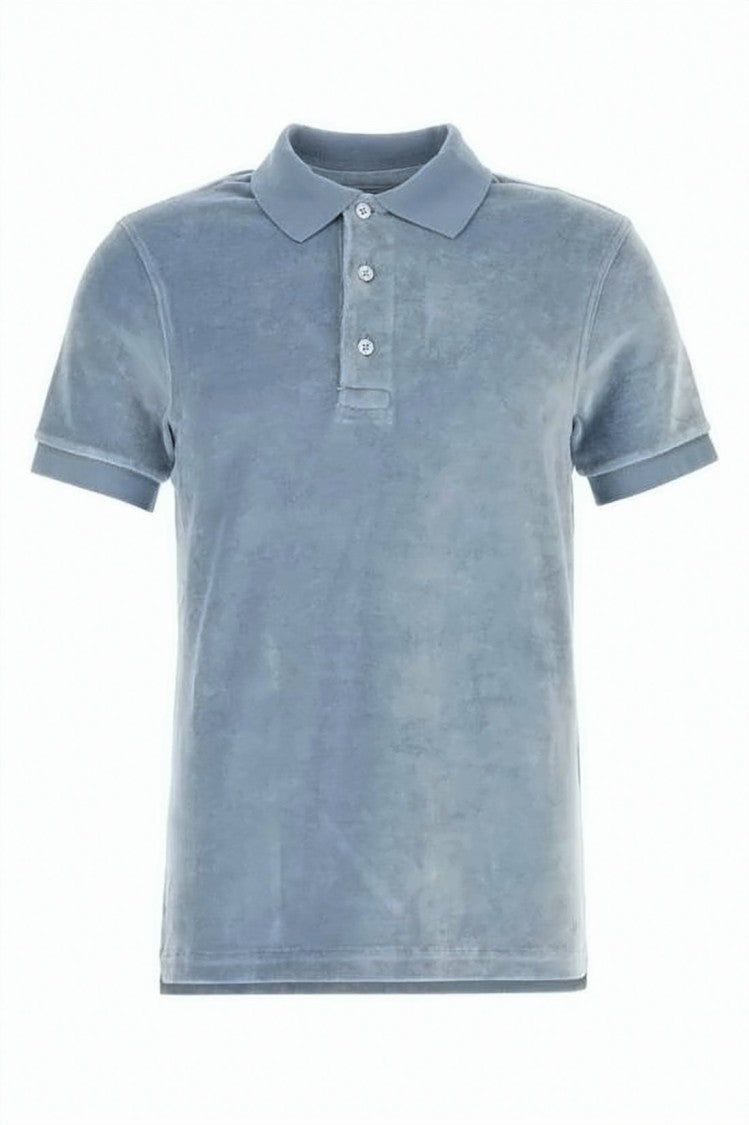 Tom Ford Short-Sleeved Polo Shirt With Velvety Texture
