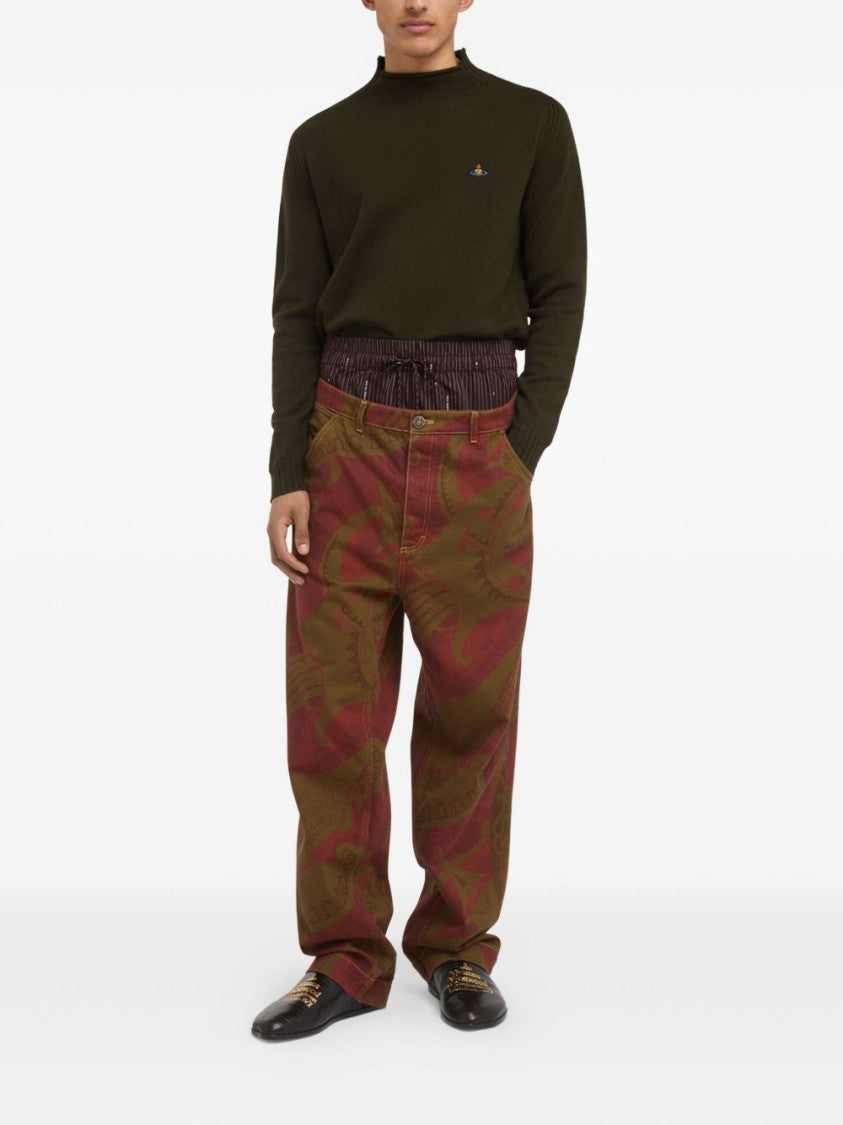 Vivienne Westwood Dark Brown High Neck Orb Sweater