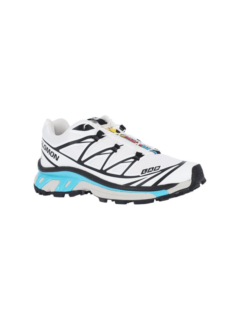 Salomon White Geometric Accent Streamlined Sneakers