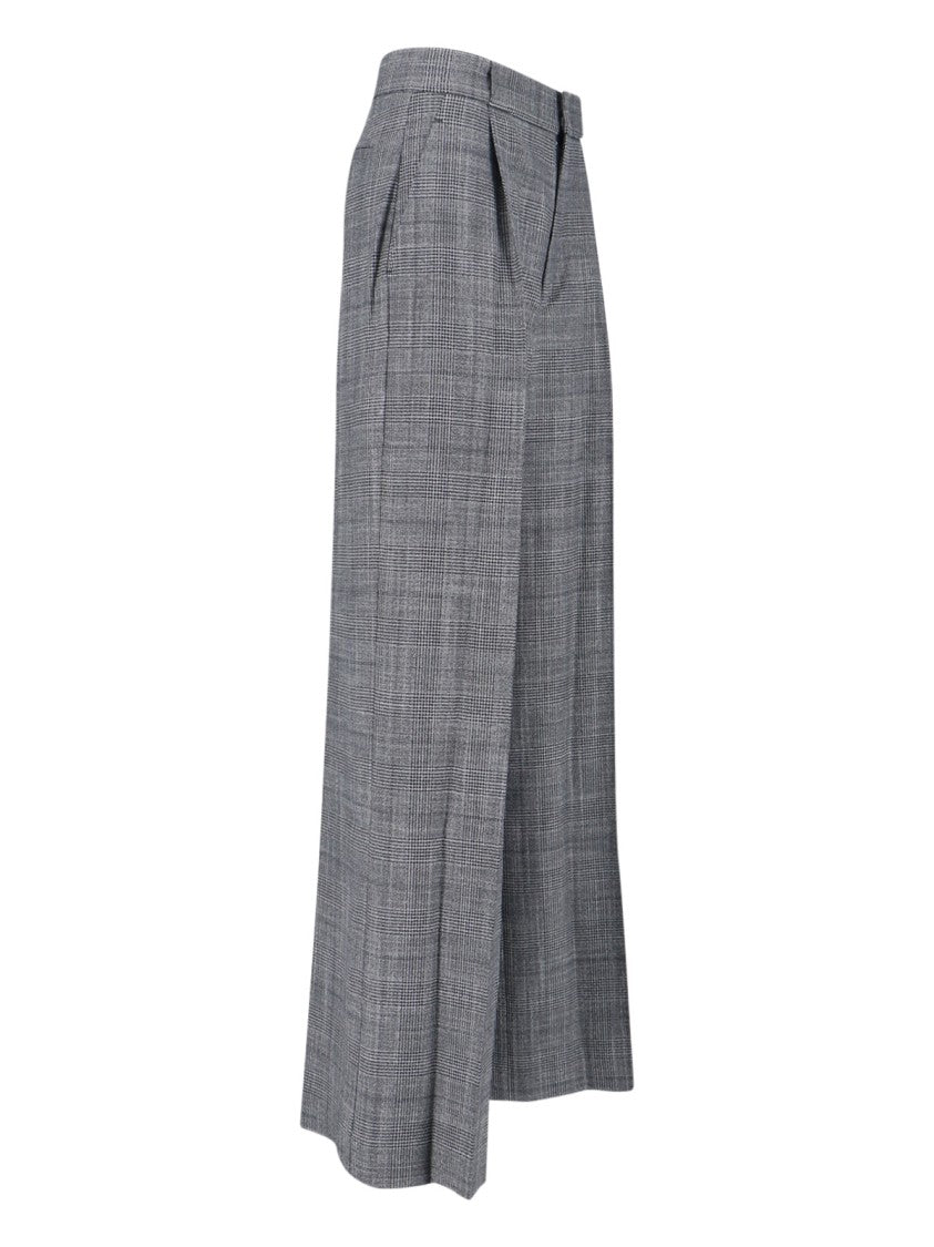 Sa Su Phi Tailored Grey Plaid Trousers With High Waist