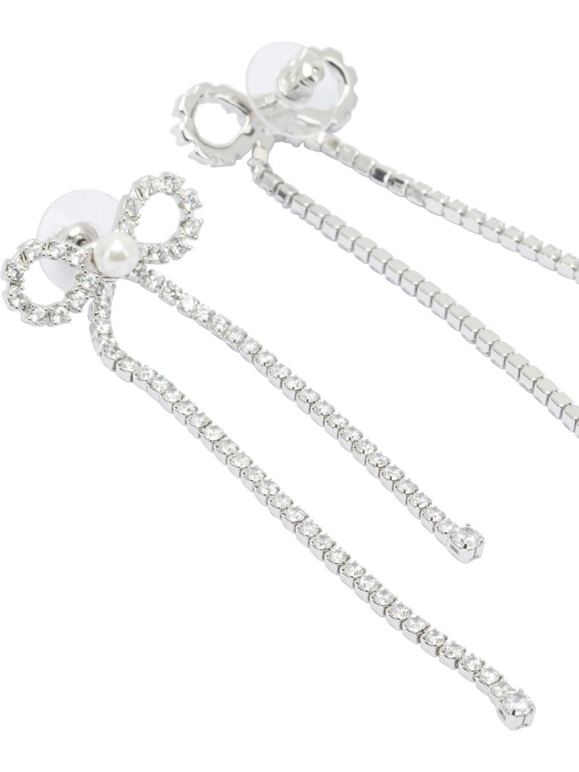 Self-Portrait Bow Earrings With Crystals