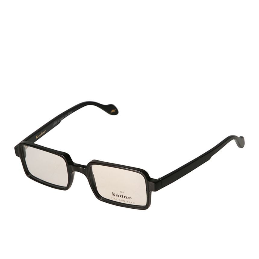 Kador Planet Light Glossy Black Rectangular Sunglasses With Straight Temples