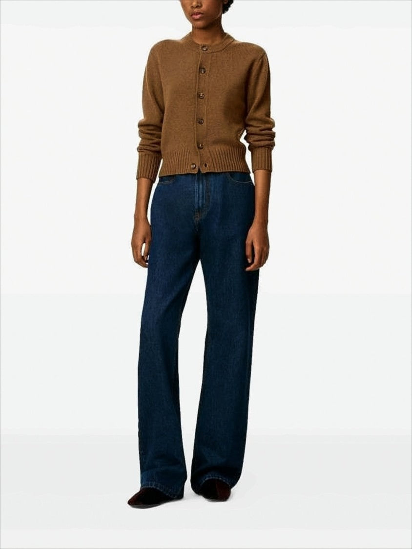 Ami Cropped Cashmere Blend Cardigan With Button-Down Front