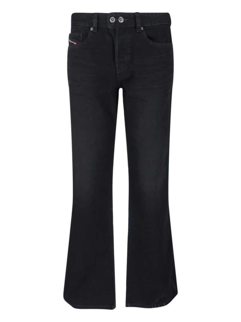 Diesel Flared Black Jeans With Classic Five-Pocket Design