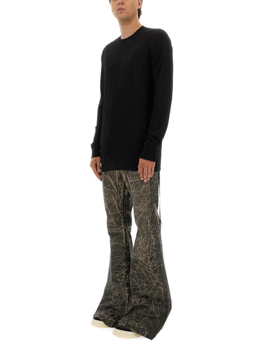 Drkshdw By Rick Owens Relaxed Fit Long-Sleeved T-Shirt With Elongated Back Hem