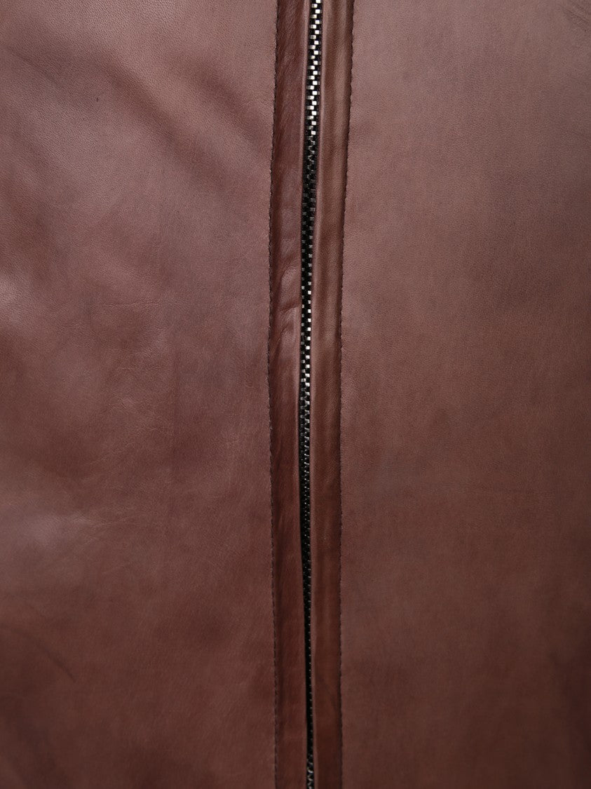 Dell'oglio Leather Brown Jacket