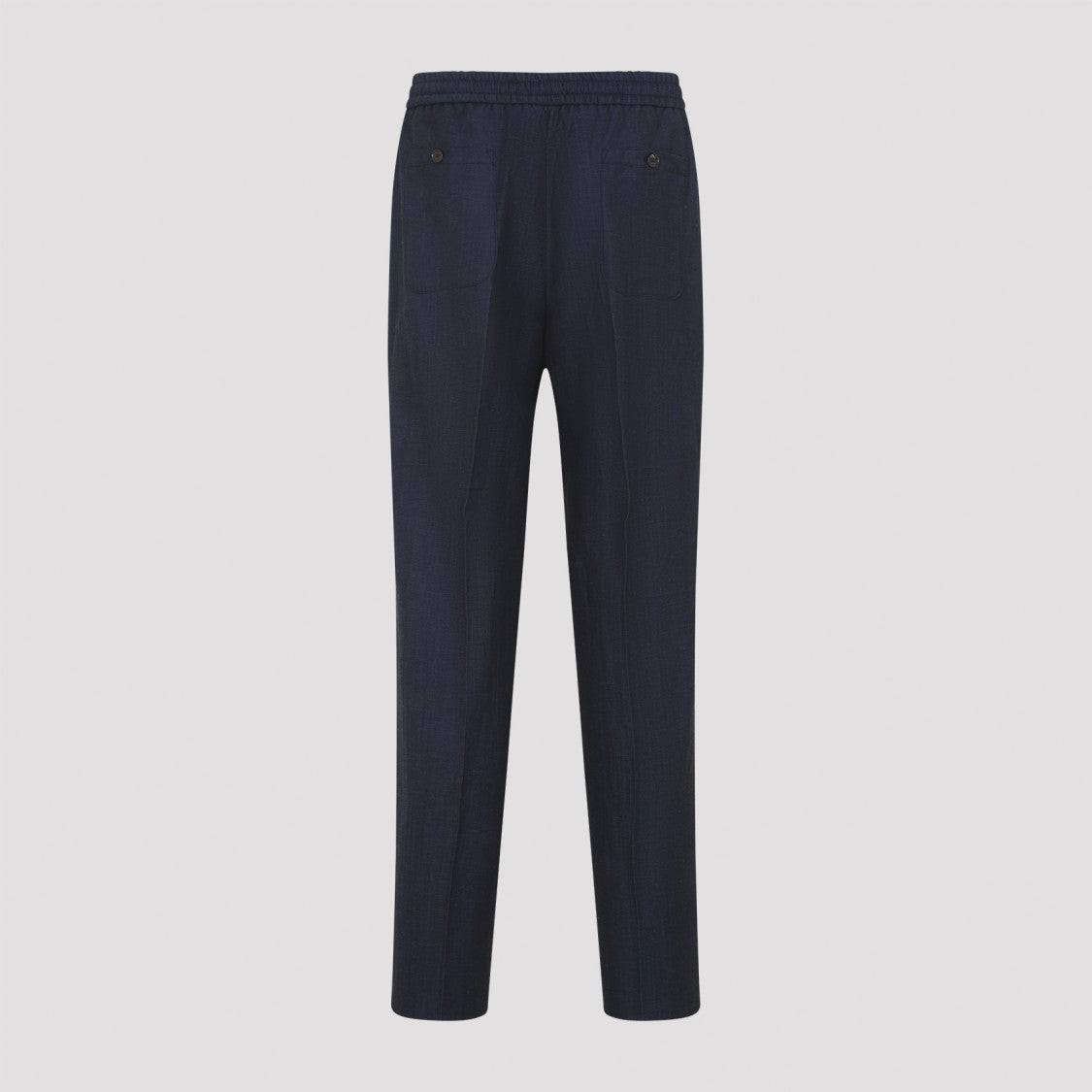 Etro Blue Wool And Linen Pants