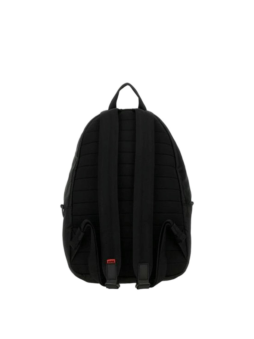 Hugo Boss Sleek Black Backpack With Double Zipper Closure