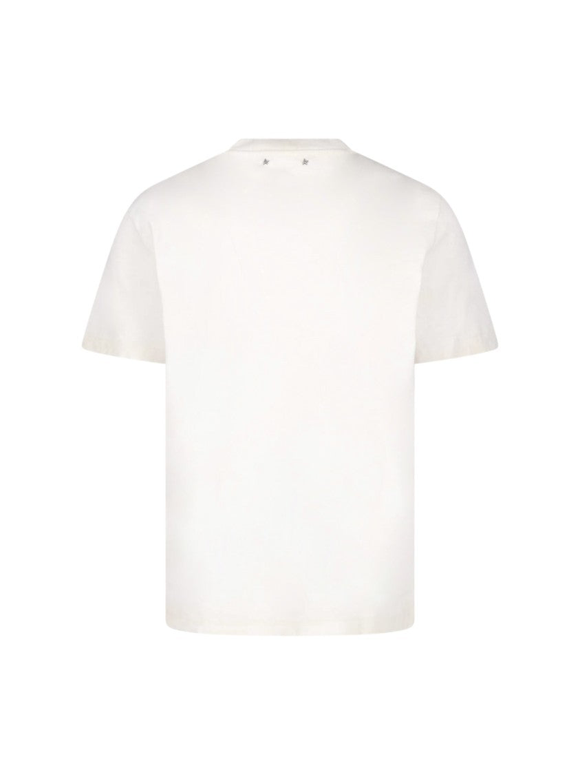 Golden Goose White 10 Mile Run Cotton T-Shirt
