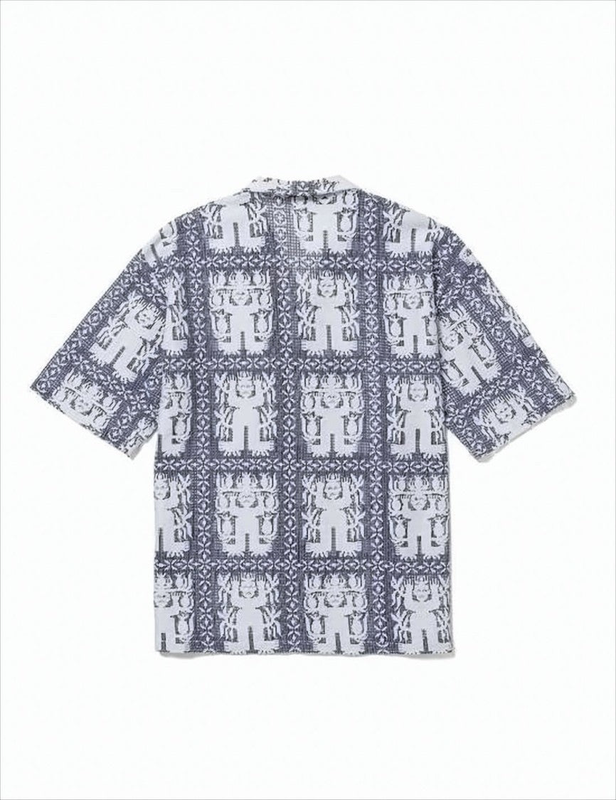 Sasquatchfabrix Boxy White Long-Sleeve Shirt With Camp Collar