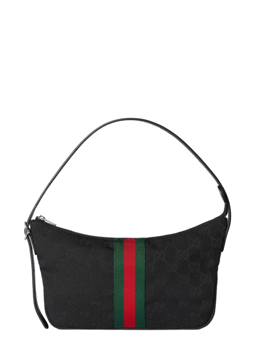 Gucci Rectangular Monogrammed Shoulder Bag With Leather Strap