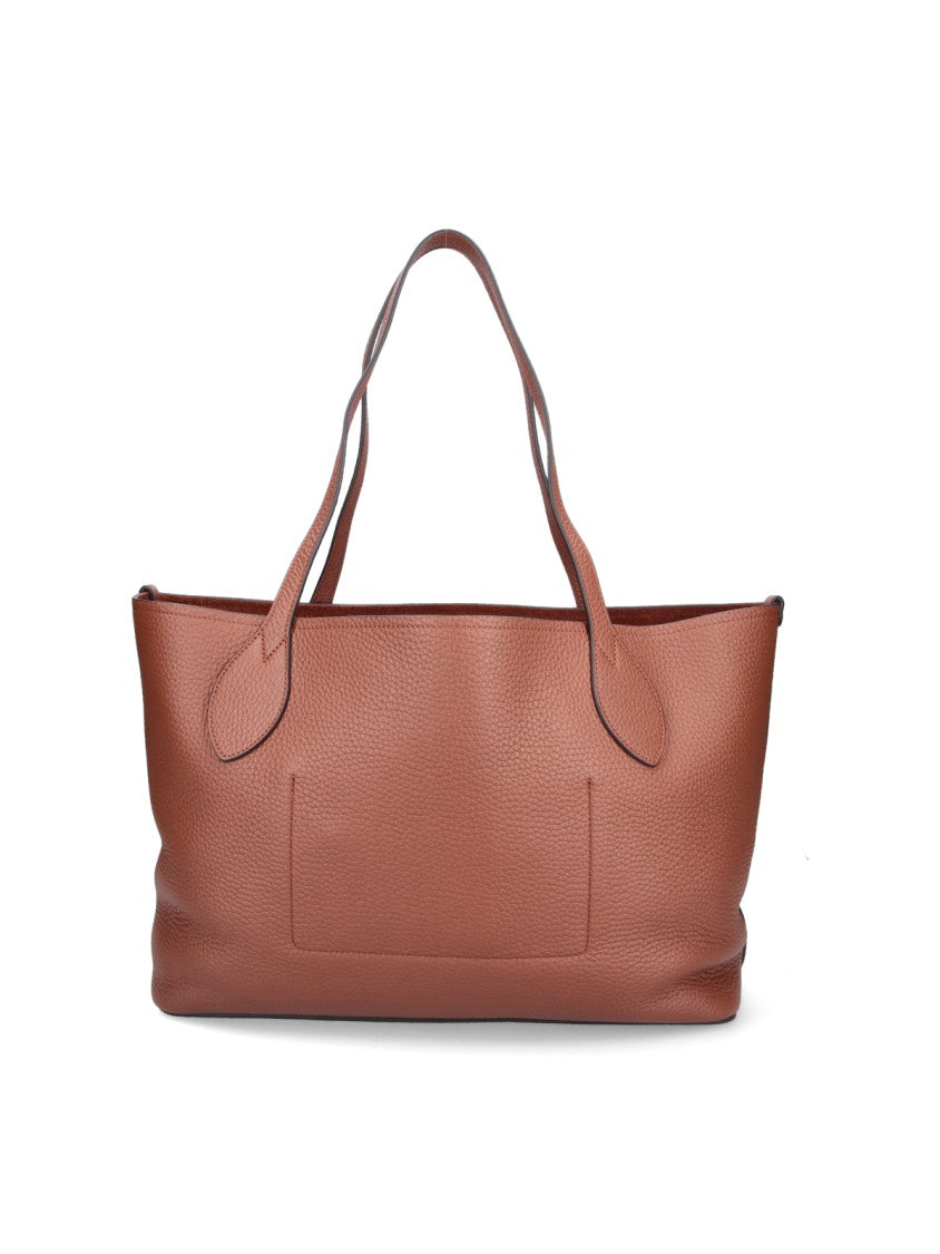 Mulberry Brown Tree Grain Leather Tote Bag