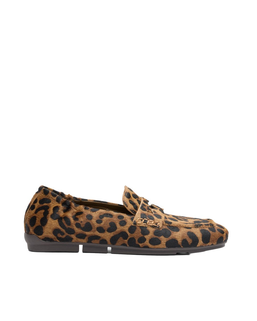 Ash Leopard Barkley Hair Calf Leather Loafers